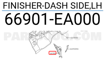 Nissan 66901EA000 FINISHER-DASH SIDE,LH