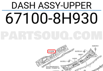 Nissan 671008H930 DASH ASSY-UPPER
