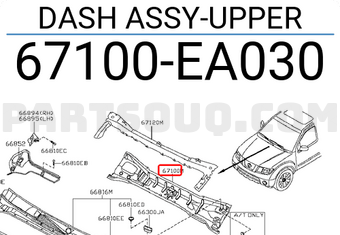 Nissan 67100EA030 DASH ASSY-UPPER