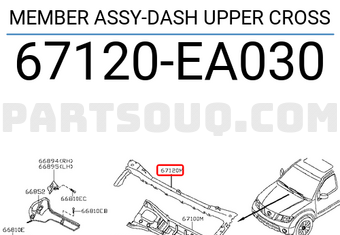 Nissan 67120EA030 MEMBER ASSY-DASH UPPER CROSS