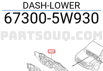Nissan 673005W930 DASH-LOWER