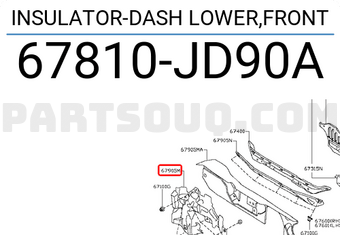 Nissan 67810JD90A INSULATOR-DASH LOWER,FRONT