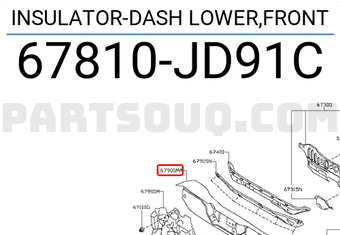 Nissan 67810JD91C INSULATOR-DASH LOWER,FRONT