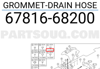 Nissan 6781668200 GROMMET-DRAIN HOSE