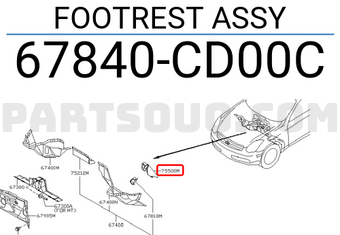 Nissan 67840CD00C FOOTREST ASSY
