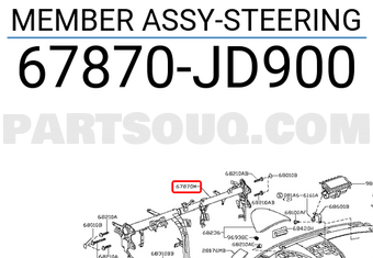 Nissan 67870JD900 MEMBER ASSY-STEERING
