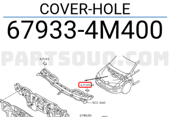 Nissan 679334M400 COVER-HOLE