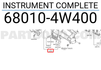 Nissan 680104W400 INSTRUMENT COMPLETE