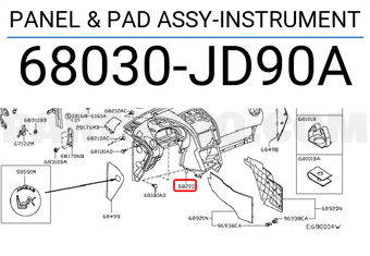 Nissan 68030JD90A PANEL & PAD ASSY-INSTRUMENT