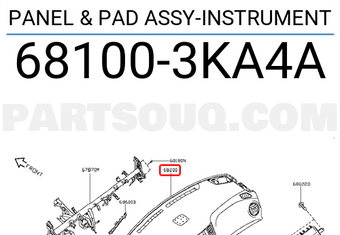 Nissan 681003KA4A PANEL & PAD ASSY-INSTRUMENT