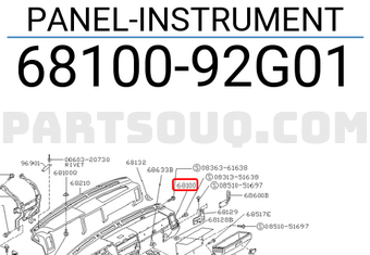 Nissan 6810092G01 PANEL-INSTRUMENT