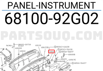 Nissan 6810092G02 PANEL-INSTRUMENT