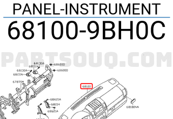 Nissan 681009BH0C PANEL-INSTRUMENT