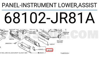 Nissan 68102JR81A PANEL-INSTRUMENT LOWER,ASSIST