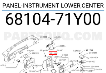 Nissan 6810471Y00 PANEL-INSTRUMENT LOWER,CENTER
