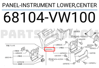 Nissan 68104VW100 PANEL-INSTRUMENT LOWER,CENTER