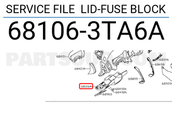 Nissan 681063TA6A SERVICE FILE LID-FUSE BLOCK