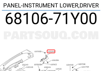 Nissan 6810671Y00 PANEL-INSTRUMENT LOWER,DRIVER