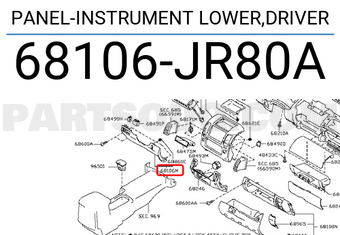 Nissan 68106JR80A PANEL-INSTRUMENT LOWER,DRIVER