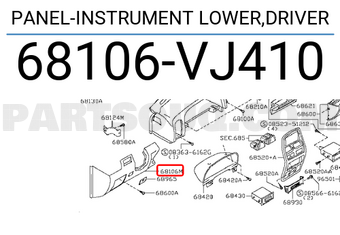 Nissan 68106VJ410 PANEL-INSTRUMENT LOWER,DRIVER