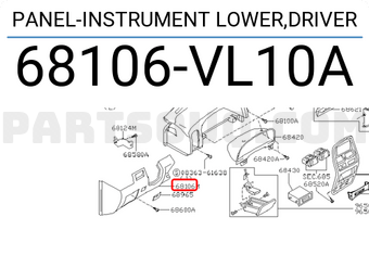 Nissan 68106VL10A PANEL-INSTRUMENT LOWER,DRIVER