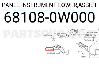 Nissan 681080W000 PANEL-INSTRUMENT LOWER,ASSIST