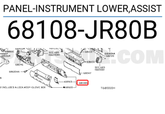 Nissan 68108JR80B PANEL-INSTRUMENT LOWER,ASSIST