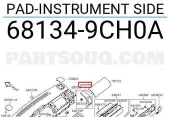 Nissan 681349CH0A PAD-INSTRUMENT SIDE