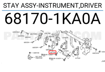 Nissan 681701KA0A STAY ASSY-INSTRUMENT,DRIVER