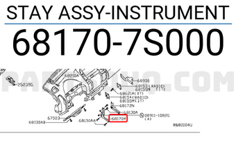 Nissan 681707S000 STAY ASSY-INSTRUMENT