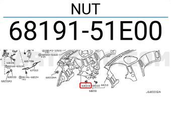 Nissan 6819151E00 NUT