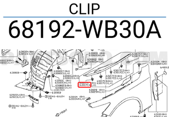 Nissan 68192WB30A CLIP