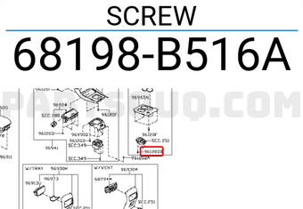 Nissan 68198B516A SCREW