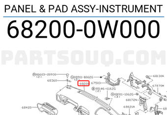 Nissan 682000W000 PANEL & PAD ASSY-INSTRUMENT