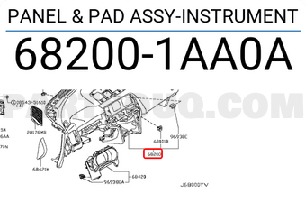 Nissan 682001AA0A PANEL & PAD ASSY-INSTRUMENT