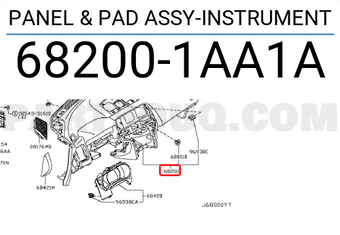 Nissan 682001AA1A PANEL & PAD ASSY-INSTRUMENT