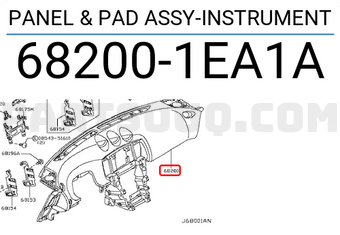 Nissan 682001EA1A PANEL & PAD ASSY-INSTRUMENT