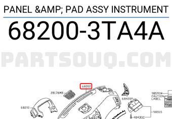 Nissan 682003TA4A PANEL & PAD ASSY INSTRUMENT