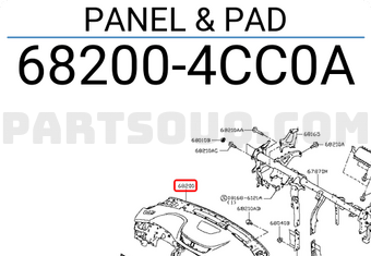 Nissan 682004CC0A PANEL & PAD