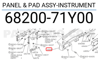 Nissan 6820071Y00 PANEL & PAD ASSY-INSTRUMENT