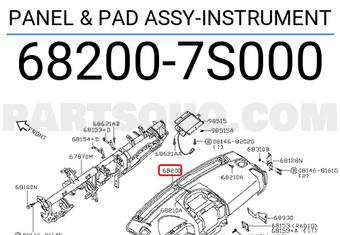 Nissan 682007S000 PANEL & PAD ASSY-INSTRUMENT