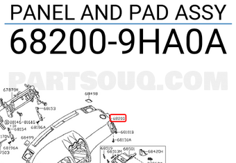 Nissan 682009HA0A PANEL AND PAD ASSY