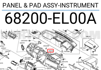 Nissan 68200EL00A PANEL & PAD ASSY-INSTRUMENT