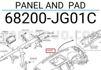 Nissan 68200JG01C PANEL AND PAD