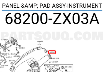 Nissan 68200ZX03A PANEL & PAD ASSY-INSTRUMENT