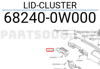Nissan 682400W000 LID-CLUSTER