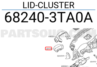 Nissan 682403TA0A LID-CLUSTER