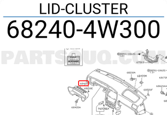 Nissan 682404W300 LID-CLUSTER