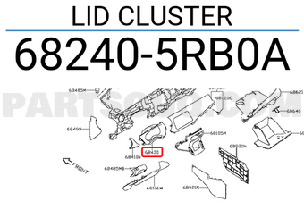 Nissan 682405RB0A LID CLUSTER