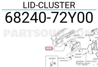 Nissan 6824072Y00 LID-CLUSTER